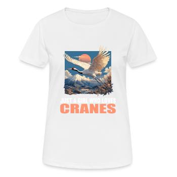 Kraniche Kranich - Frauen T-Shirt atmungsaktiv - Weiß - Vorne - AI Model Female 172 dark (172cm)