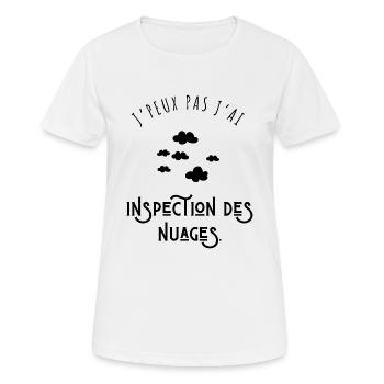 I can't I inspect the clouds - humor - Women's Breathable T-Shirt - white - Front - AI Model Female 172 dark (172cm)