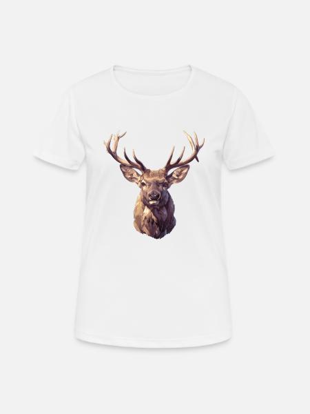 Hirsche Hirsch - Frauen T-Shirt atmungsaktiv - Weiß