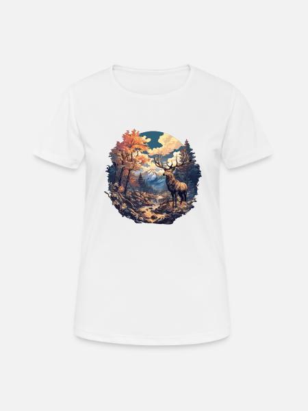 Hirsche Hirsch - Frauen T-Shirt atmungsaktiv - Weiß