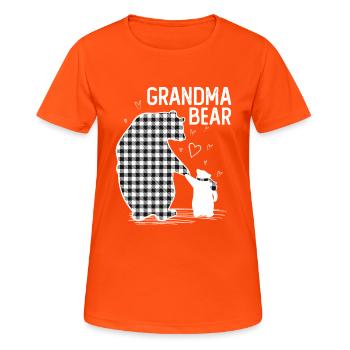 Grandma Bear - Frauen T-Shirt atmungsaktiv - Neonorange - Vorne - AI Model Female 172 dark (172cm)