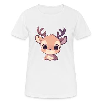 Elche Elch - Frauen T-Shirt atmungsaktiv - Weiß - Vorne - AI Model Female 172 dark (172cm)