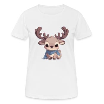 Elche Elch - Frauen T-Shirt atmungsaktiv - Weiß - Vorne - AI Model Female 172 dark (172cm)
