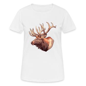Elche Elch - Frauen T-Shirt atmungsaktiv - Weiß - Vorne - AI Model Female 172 dark (172cm)