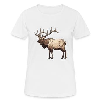 Elche Elch - Frauen T-Shirt atmungsaktiv - Weiß - Vorne - AI Model Female 172 dark (172cm)