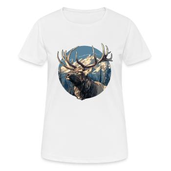 Elche Elch - Frauen T-Shirt atmungsaktiv - Weiß - Vorne - AI Model Female 172 dark (172cm)