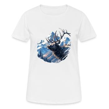 Elche Elch - Frauen T-Shirt atmungsaktiv - Weiß - Vorne - AI Model Female 172 dark (172cm)