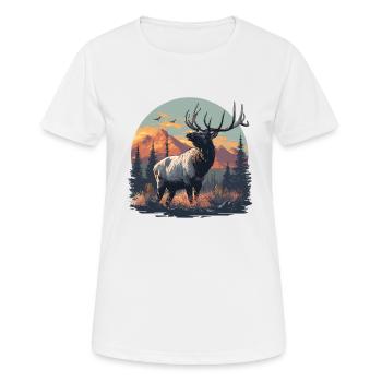 Elche Elch - Frauen T-Shirt atmungsaktiv - Weiß - Vorne - AI Model Female 172 dark (172cm)