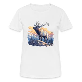 Elche Elch - Frauen T-Shirt atmungsaktiv - Weiß - Vorne - AI Model Female 172 dark (172cm)
