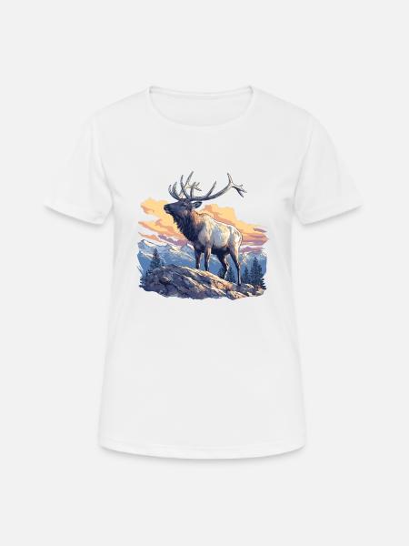 Elche Elch - Frauen T-Shirt atmungsaktiv - Weiß