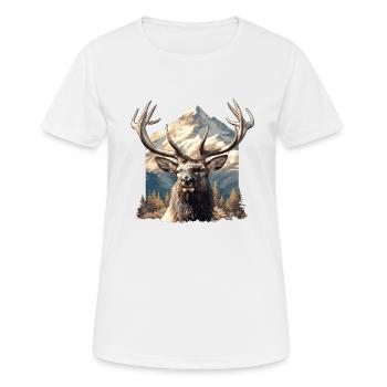Elche Elch - Frauen T-Shirt atmungsaktiv - Weiß - Vorne - AI Model Female 172 dark (172cm)