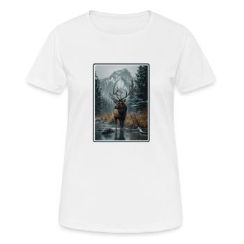 Elche Elch - Frauen T-Shirt atmungsaktiv - Weiß - Vorne - AI Model Female 172 dark (172cm)