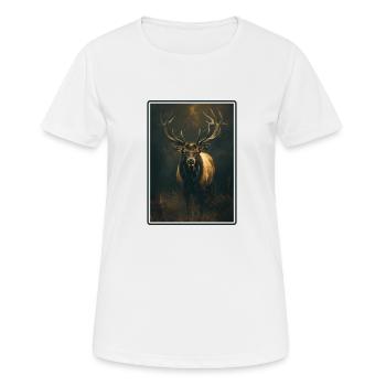 Elche Elch - Frauen T-Shirt atmungsaktiv - Weiß - Vorne - AI Model Female 172 dark (172cm)