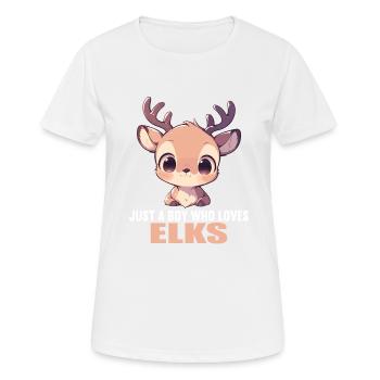 Elche Elch - Frauen T-Shirt atmungsaktiv - Weiß - Vorne - AI Model Female 172 dark (172cm)