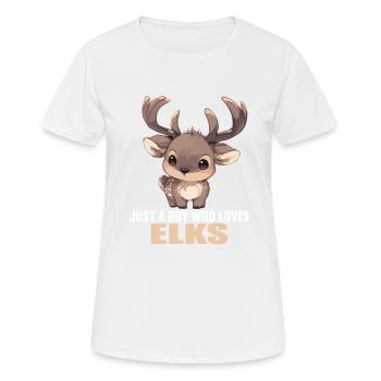Elche Elch - Frauen T-Shirt atmungsaktiv - Weiß - Vorne - AI Model Female 172 dark (172cm)