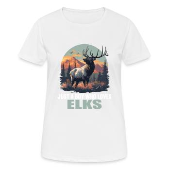 Elche Elch - Frauen T-Shirt atmungsaktiv - Weiß - Vorne - AI Model Female 172 dark (172cm)