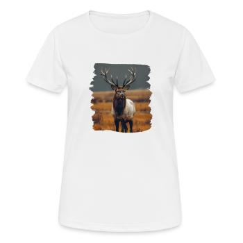 Elche Elch - Frauen T-Shirt atmungsaktiv - Weiß - Vorne - AI Model Female 172 dark (172cm)