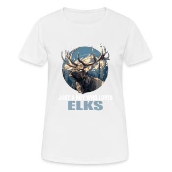 Elche Elch - Frauen T-Shirt atmungsaktiv - Weiß - Vorne - AI Model Female 172 dark (172cm)