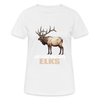 Elche Elch - Frauen T-Shirt atmungsaktiv - Weiß - Vorne - AI Model Female 172 dark (172cm)