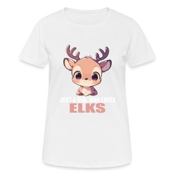 Elche Elch - Frauen T-Shirt atmungsaktiv - Weiß - Vorne - AI Model Female 172 dark (172cm)