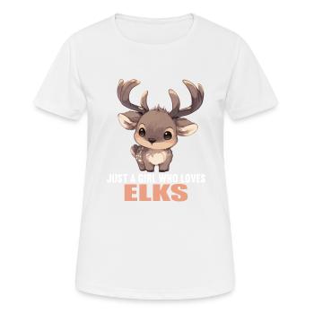 Elche Elch - Frauen T-Shirt atmungsaktiv - Weiß - Vorne - AI Model Female 172 dark (172cm)