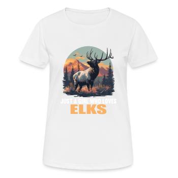 Elche Elch - Frauen T-Shirt atmungsaktiv - Weiß - Vorne - AI Model Female 172 dark (172cm)