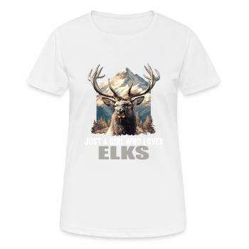 Elche Elch - Frauen T-Shirt atmungsaktiv - Weiß - Vorne - AI Model Female 172 dark (172cm)