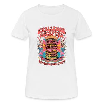 Burger Challenge Accepted - Frauen T-Shirt atmungsaktiv - Weiß - Vorne - AI Model Female 172 dark (172cm)