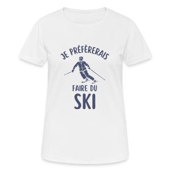 Ski - T-shirt respirant Femme - blanc - Devant - AI Model Female 172 dark (172cm)