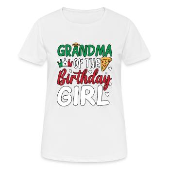 Grand-mère de la fille d’anniversaire - T-shirt respirant Femme - blanc - Devant - AI Model Female 172 dark (172cm)