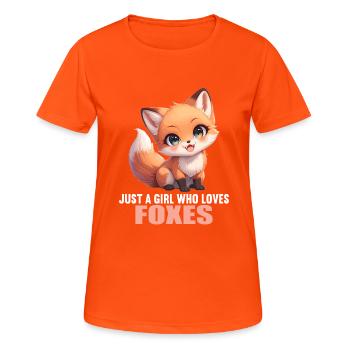 Füchse Fuchs - Frauen T-Shirt atmungsaktiv - Neonorange - Vorne - AI Model Female 172 dark (172cm)