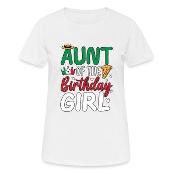 Tante de la fille d’anniversaire - T-shirt respirant Femme - blanc - Devant - AI Model Female 172 dark (172cm)