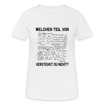 Was von verstehst du nicht Chemiker Biologe - Frauen T-Shirt atmungsaktiv - Weiß - Vorne - AI Model Female 172 dark (172cm)