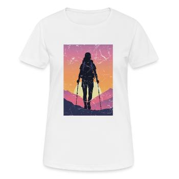 hiking hiker - Women's Breathable T-Shirt - white - Front - AI Model Female 172 dark (172cm)