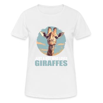 Giraffen Giraffe - Frauen T-Shirt atmungsaktiv - Weiß - Vorne - AI Model Female 172 dark (172cm)