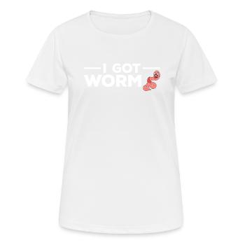 Mignon ver drôle vers de terre vers de terre - T-shirt respirant Femme - blanc - Devant - AI Model Female 172 dark (172cm)