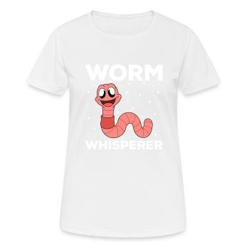 Mignon ver drôle vers de terre vers de terre - T-shirt respirant Femme - blanc - Devant - AI Model Female 172 dark (172cm)