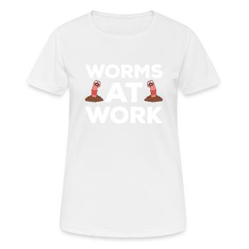 Mignon ver drôle vers de terre vers de terre - T-shirt respirant Femme - blanc - Devant - AI Model Female 172 dark (172cm)
