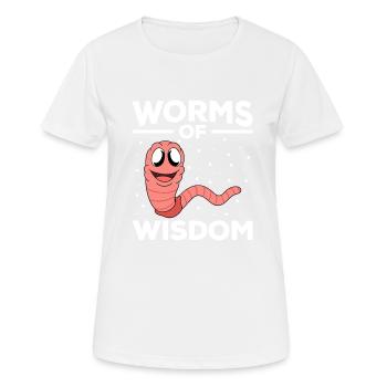 Mignon ver drôle vers de terre vers de terre - T-shirt respirant Femme - blanc - Devant - AI Model Female 172 dark (172cm)