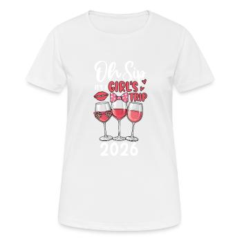 Oh Sip C’est un voyage entre filles 2026 - T-shirt respirant Femme - blanc - Devant - AI Model Female 172 dark (172cm)