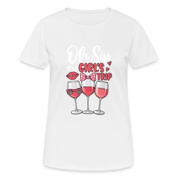 Oh Sip C’est un voyage entre filles - T-shirt respirant Femme - blanc - Devant - AI Model Female 172 dark (172cm)