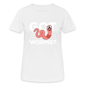 Mignon ver drôle vers de terre vers de terre - T-shirt respirant Femme - blanc - Devant - AI Model Female 172 dark (172cm)