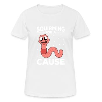 Mignon ver drôle vers de terre vers de terre - T-shirt respirant Femme - blanc - Devant - AI Model Female 172 dark (172cm)