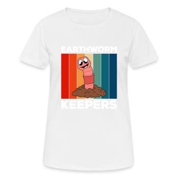 Mignon ver drôle vers de terre vers de terre - T-shirt respirant Femme - blanc - Devant - AI Model Female 172 dark (172cm)
