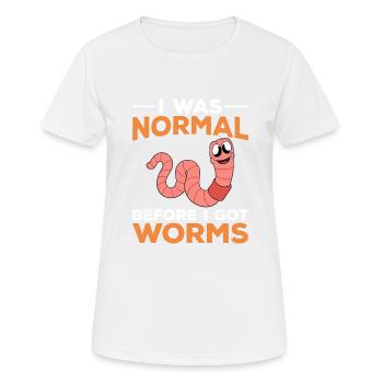 Mignon ver drôle vers de terre vers de terre - T-shirt respirant Femme - blanc - Devant - AI Model Female 172 dark (172cm)