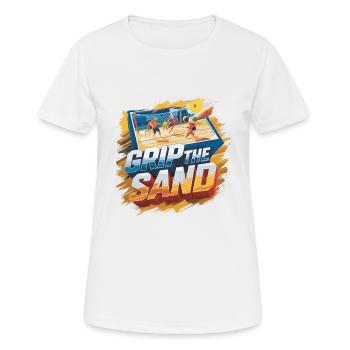 Beachvolleyball The Sand - Frauen T-Shirt atmungsaktiv - Weiß - Vorne - AI Model Female 172 dark (172cm)