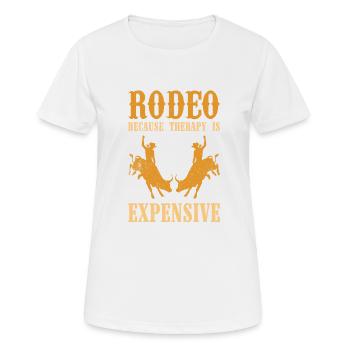 Tenue de rodéo Équitation de taureau - T-shirt respirant Femme - blanc - Devant - AI Model Female 172 dark (172cm)
