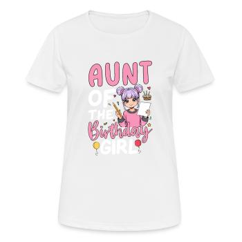 Tante de la fille d’anniversaire - T-shirt respirant Femme - blanc - Devant - AI Model Female 172 dark (172cm)