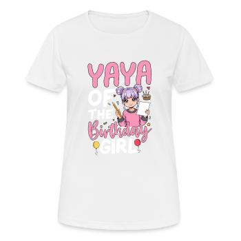 Yaya de la fille d’anniversaire - T-shirt respirant Femme - blanc - Devant - AI Model Female 172 dark (172cm)