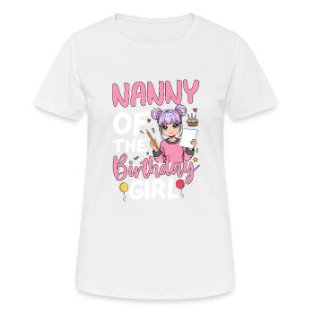 Nounou de la fille d’anniversaire - T-shirt respirant Femme - blanc - Devant - AI Model Female 172 dark (172cm)